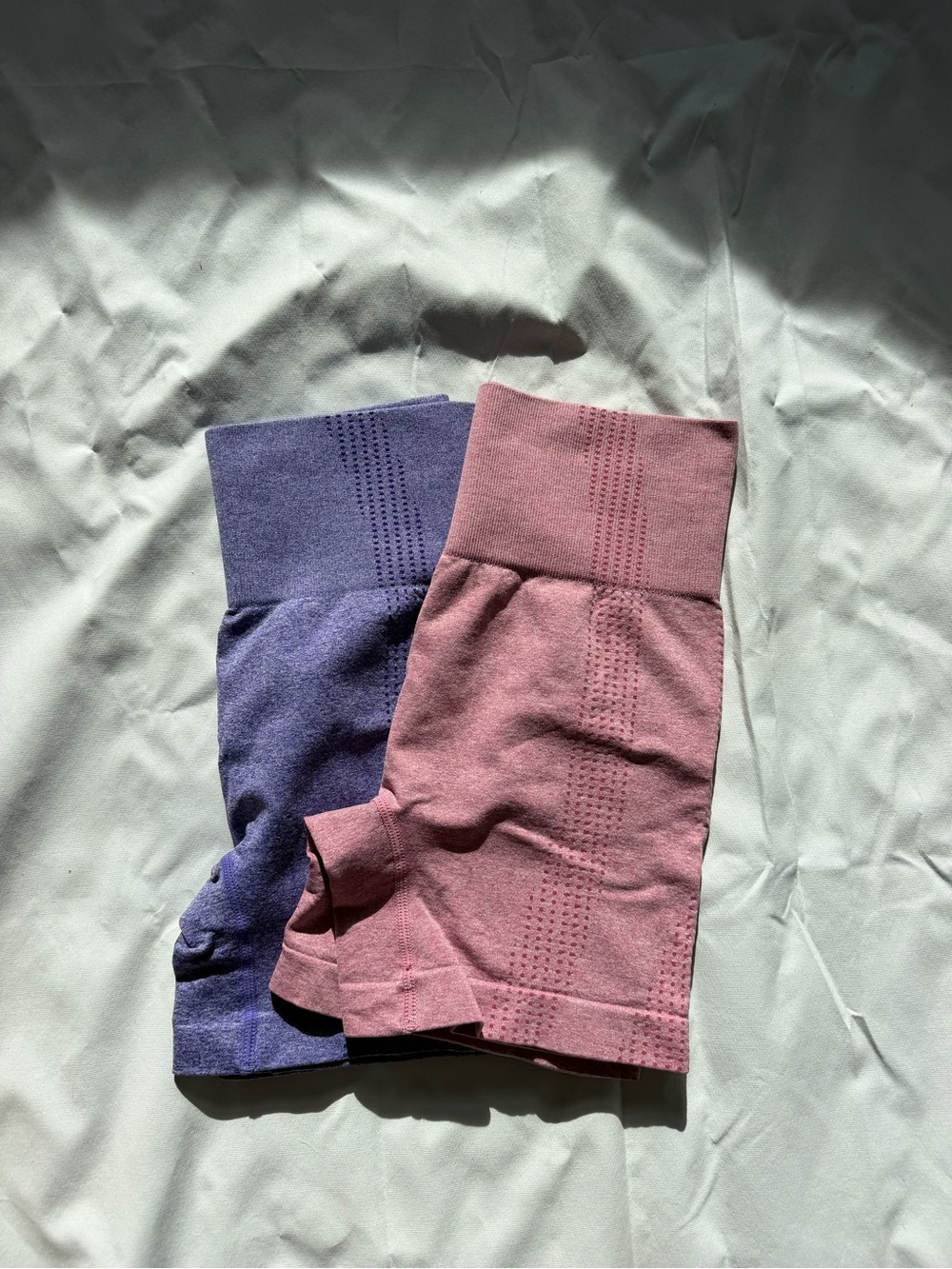 Seamless Biker Shorts Duo - Purple & Dusty Rose